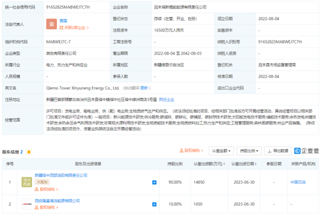 中國(guó)石油、隆基投資成立能源公司