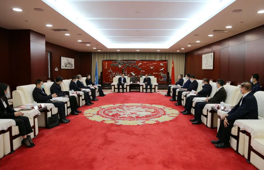 中國(guó)華電董事長(zhǎng)江毅、總經(jīng)理葉向東會(huì)見中國(guó)大唐董事長(zhǎng)鄒磊、總經(jīng)理劉明勝